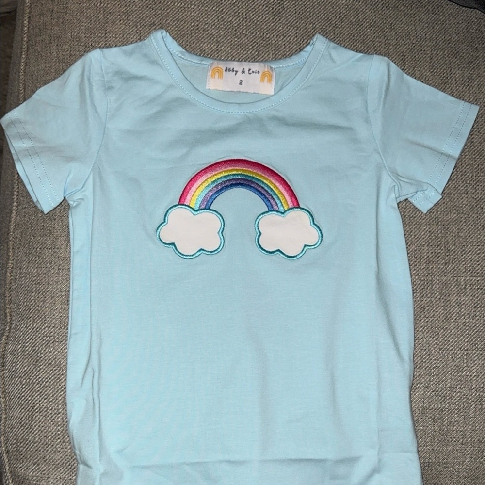 Abby&Evie Blue Rainbow Kids T-Shirt
